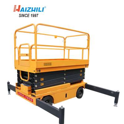 Four wheel mobile scissor elevator 400kg 16m hydraulic high lifting platform truck