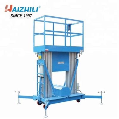 Hydraulic folding platform lift table 200kg 12 meter double mast aluminum alloy ladders