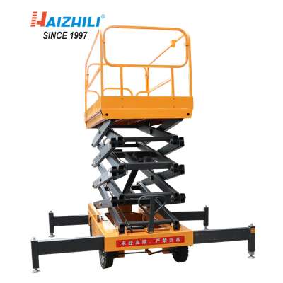 400kg hydraulic mobile scissor ladder lift working platform with adjustable height